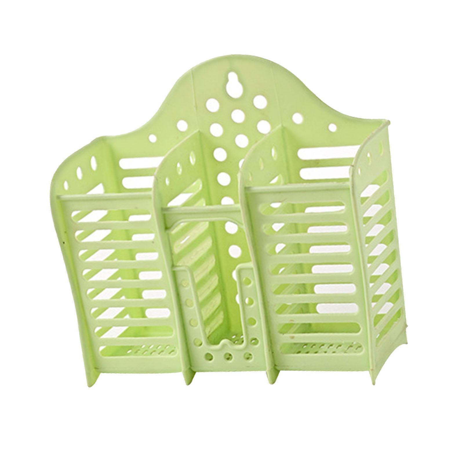 Cutlery Holder Plastic Wall Mounted Hollow Draining Chopstick Spoon Basket for Kitchen