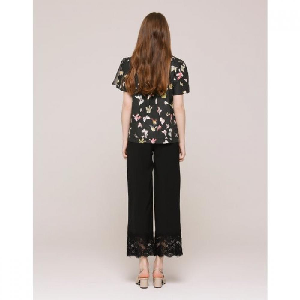 SON JUNG WAN Butterfly Print Shirring Blouse Zdr6262081