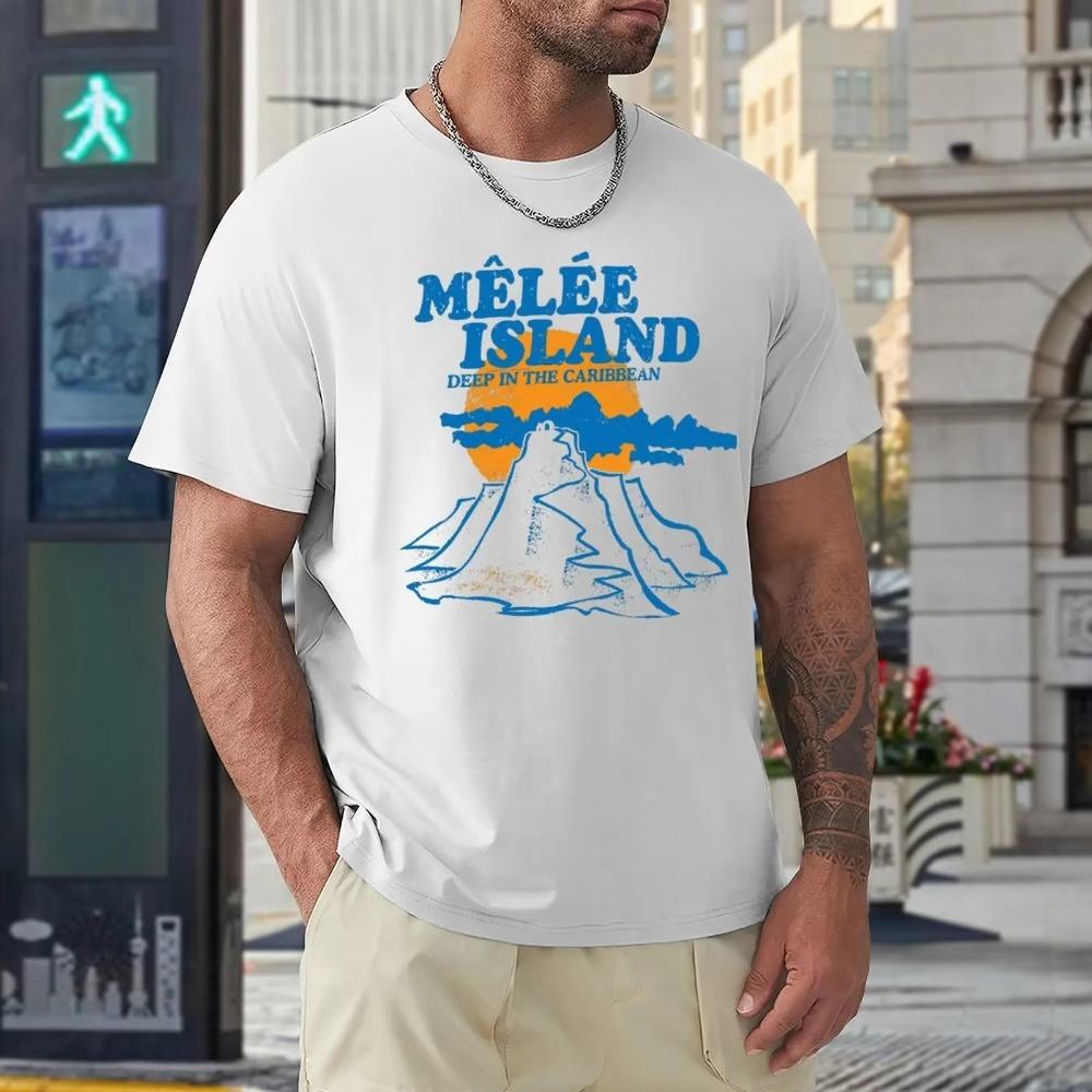 Crewneck Mêlée Island (Dark Variant) Classic For S T-shirt  Move Tees Classic Humor Graphic Travel USA Size
