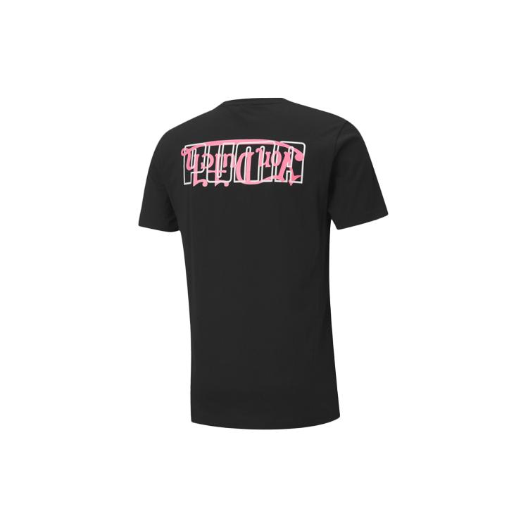 PUMA T Shirts Men's Black Crew Neck Moderate Straight Fit 598322-01