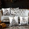 Christmas Themed Pillowcases: Santa, Snowman, Christmas Tree & Ornaments Designs Sofa Room Cushion Cover Home Decoration Gift
