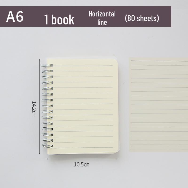 

Щільний блокнот-планер на спіралі формату А6 зі сторінками в лінію, клітинку та чистими для студентів