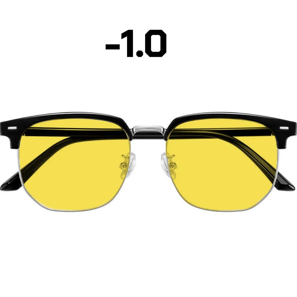 Unisex Half-Frame Night Vision Myopia Glasses Anti-Glare Driving Glasses for Drivers Fashion Eyebrow Frames Trendy Eyewear