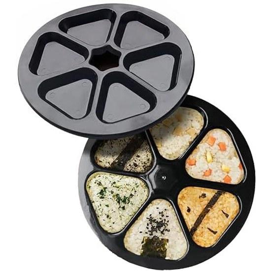 Fuji Pax Tipo Onigiri Facile Conveniente Stampo Omusubi 6 Fori Maker Fatto Giappone Master Palla di Riso Onigirazu Pressa Stampo Resistente al Calore Freddo Alto MAX Nero
