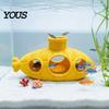 Aquarium Hiding House 3D Printed Hollow Submarine Fish Tank Decorations, Shrimp Hideout Breeding Ornament, Cave Shelter for Betta Lizards