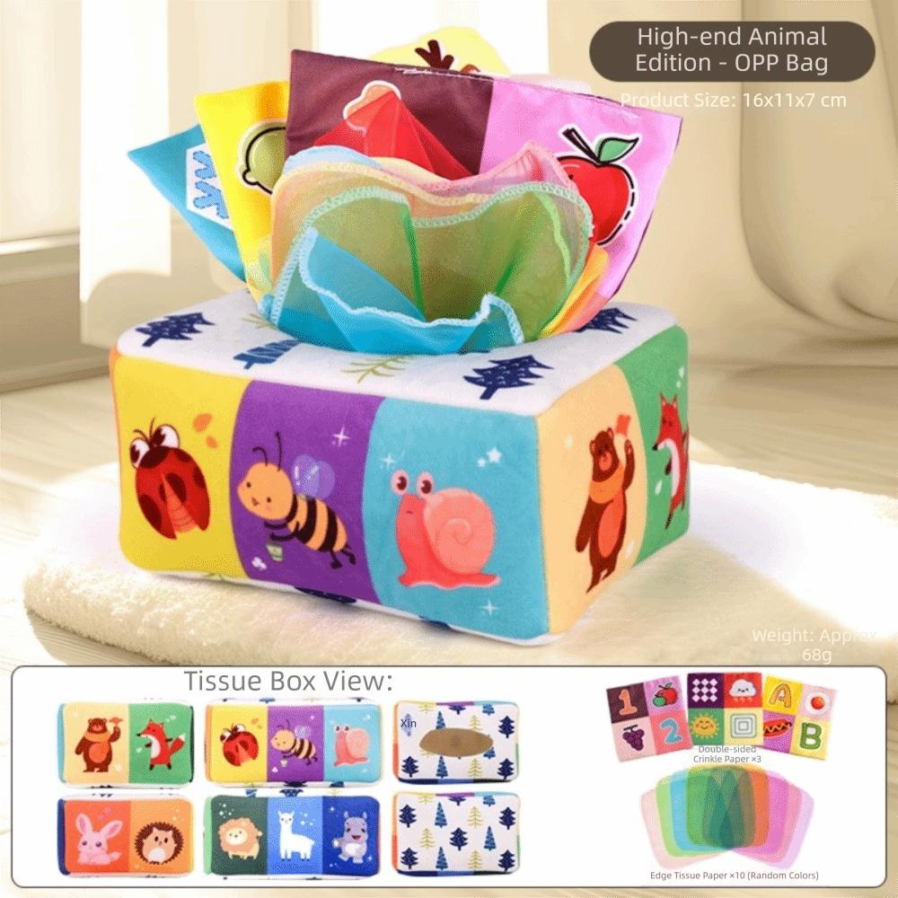 Interactive Baby Montessori Boxes Educational Infant Pull Along Tissue Box Toys  Finger Exercising