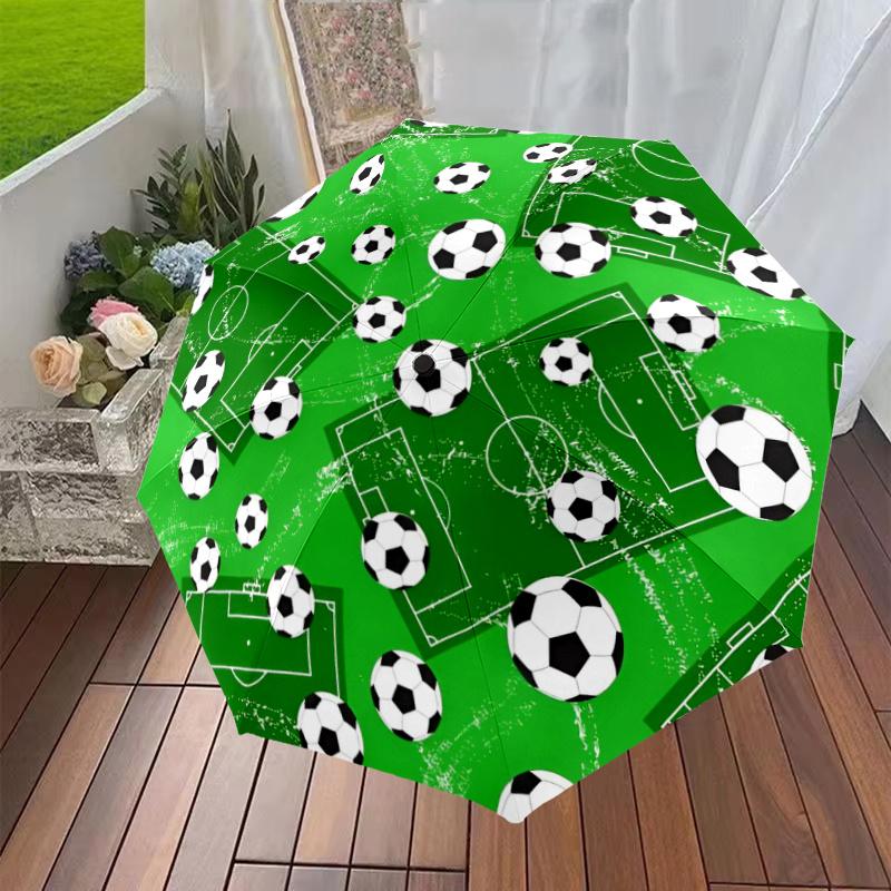 Football-Themed Automatic Umbrella, Lightweight And Easy to Carry, Featuring 8 Ribs. Ideal for Outdoor Adventures, Everyday Us