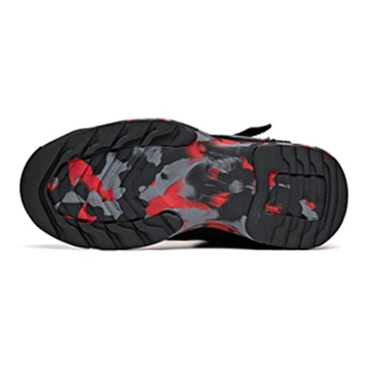 Anta Kids Velcro Non-Slip Wear-Resistant Warm Low-Top Running Shoes Kids sneaker Black Red 312046953-3