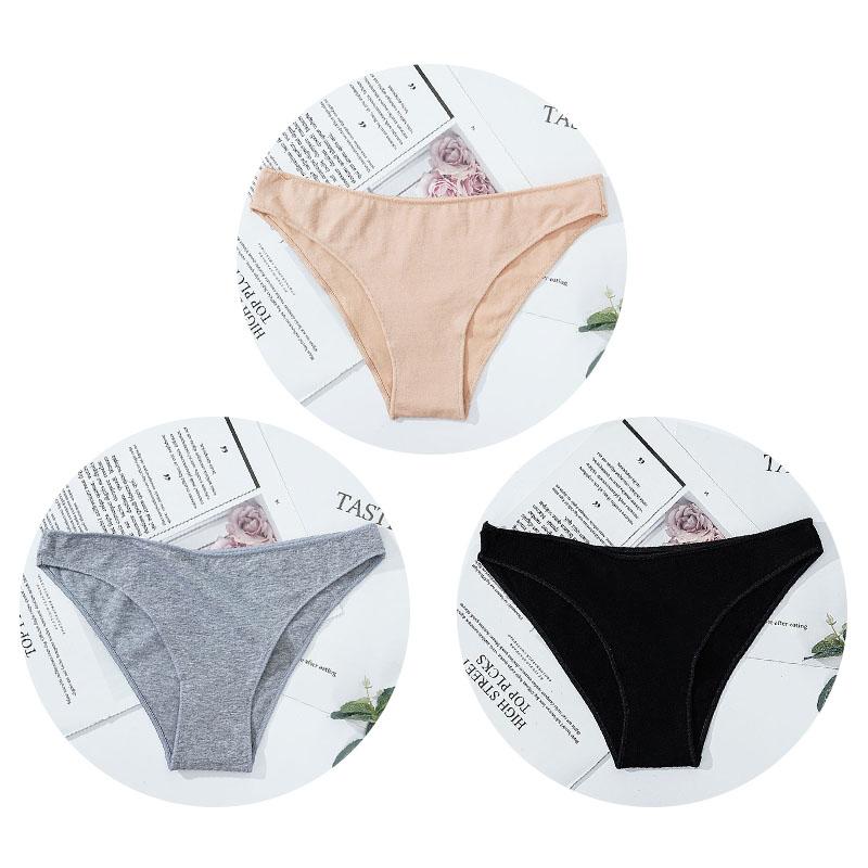 Dámské bavlněné kalhotky s nízkým pasem Dámské sportovní bikiny spodky Elasticita Pohodlné spodní prádlo Dámské kalhotky Spodní prádlo M-XL