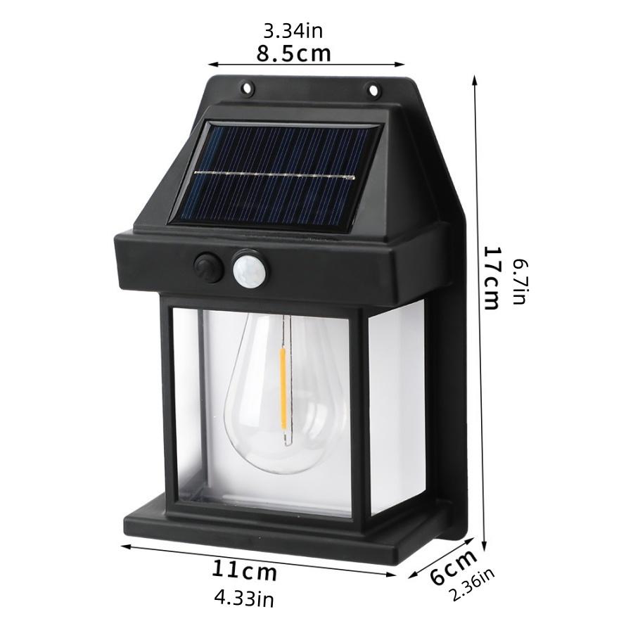Frio Solar Powered Motion-Sensor Wall Lamp Dual-Brightness Setting 3500K Warm White IP65 Rated CE Certified for Garden Fence