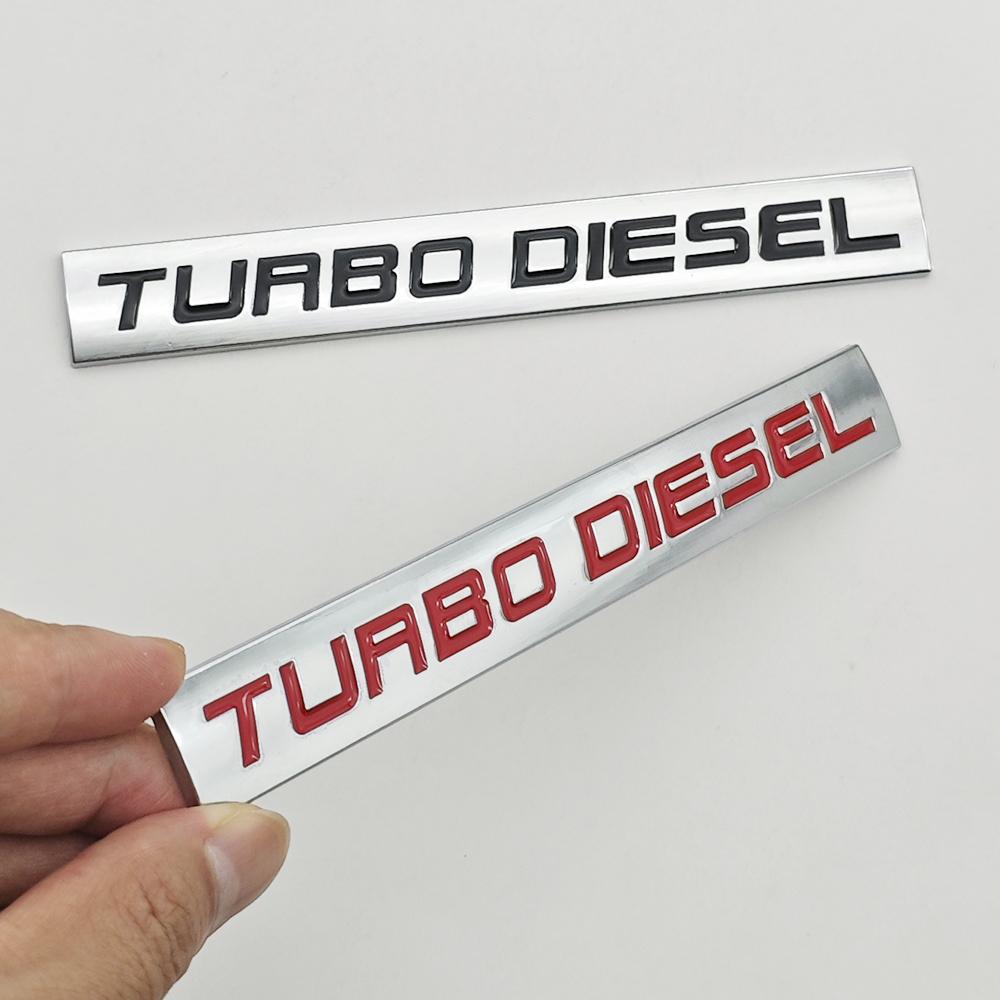3D Chrome Metal Car Sticker TURBO DIESEL Logo Emblem Rear Trunk Fender Badge Decal For Isuzu Kia Hyundai Toyota Ford Accessories