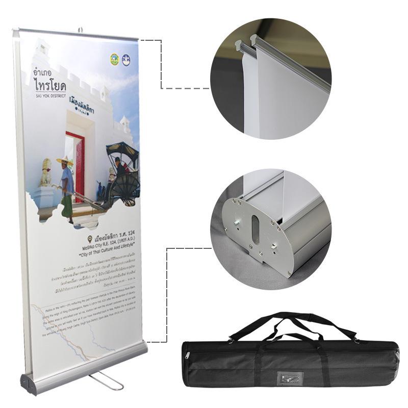 Desktop Mini X-Banner Poster Stand: Foldable Roll-Up Display Holder for Advertising