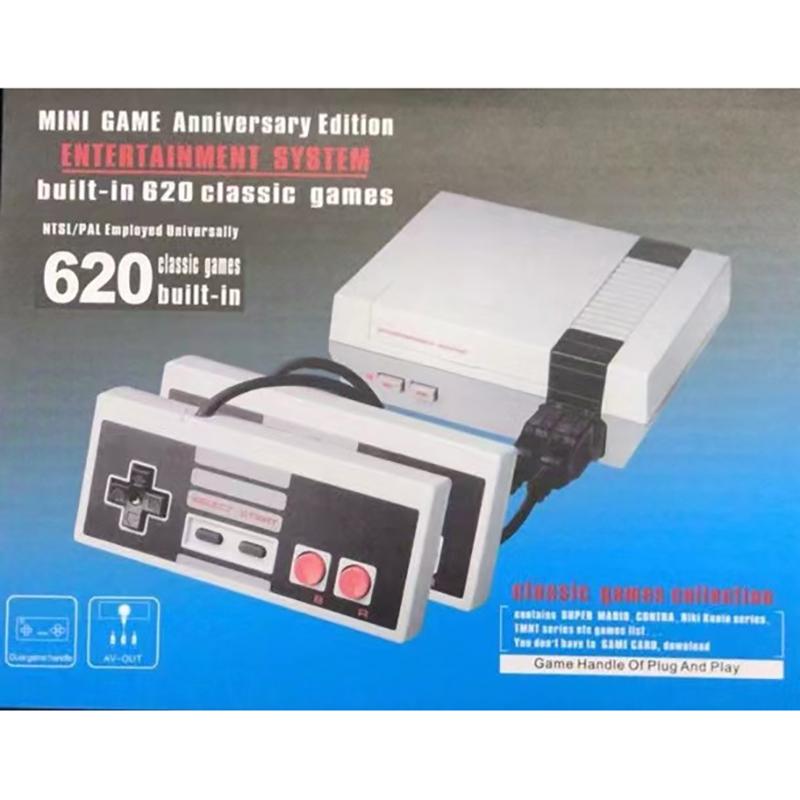Mini Tv Handheld Family Recreation Video Game Console Av Output Built-In 620 Classic Games Dual Gamepad Gaming Player