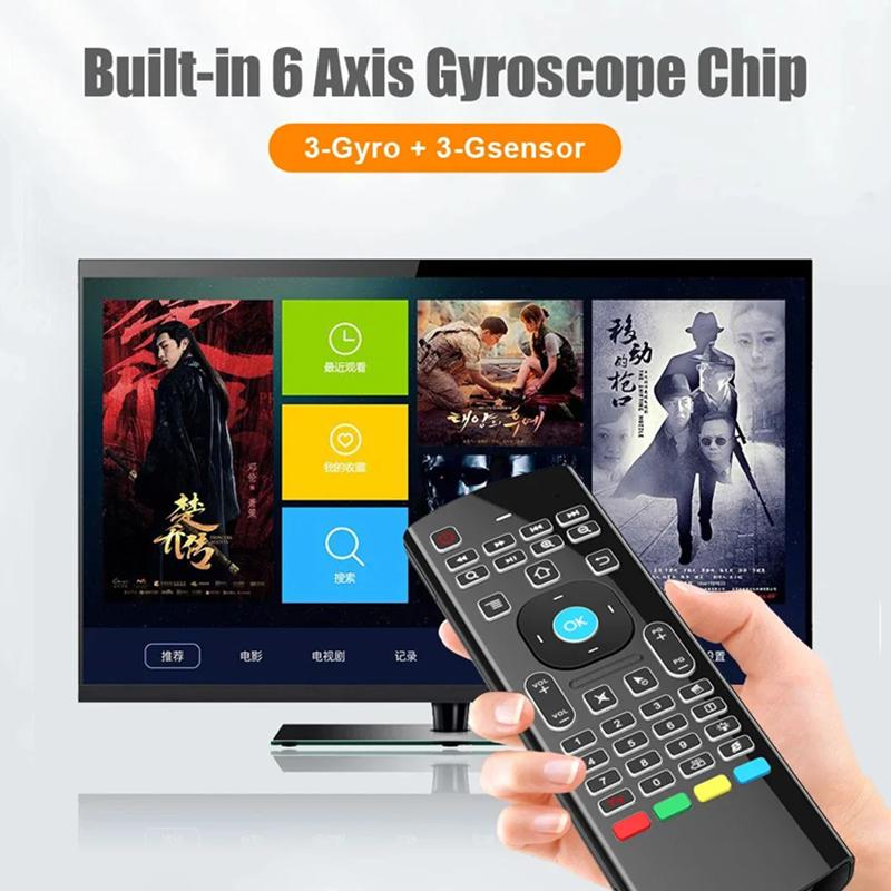 Backlit Remote Control Air Mouse Wireless Mini Keyboard Gyroscope 2.4GHz IR Learning Voice Assistant For Android Smart TV Box