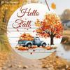 2D Flat Autumn Harvest Festival Wooden Sign, Unique Hello Fall Decorative Plaque, Ideal for Outdoor, Indoor, Home Decor