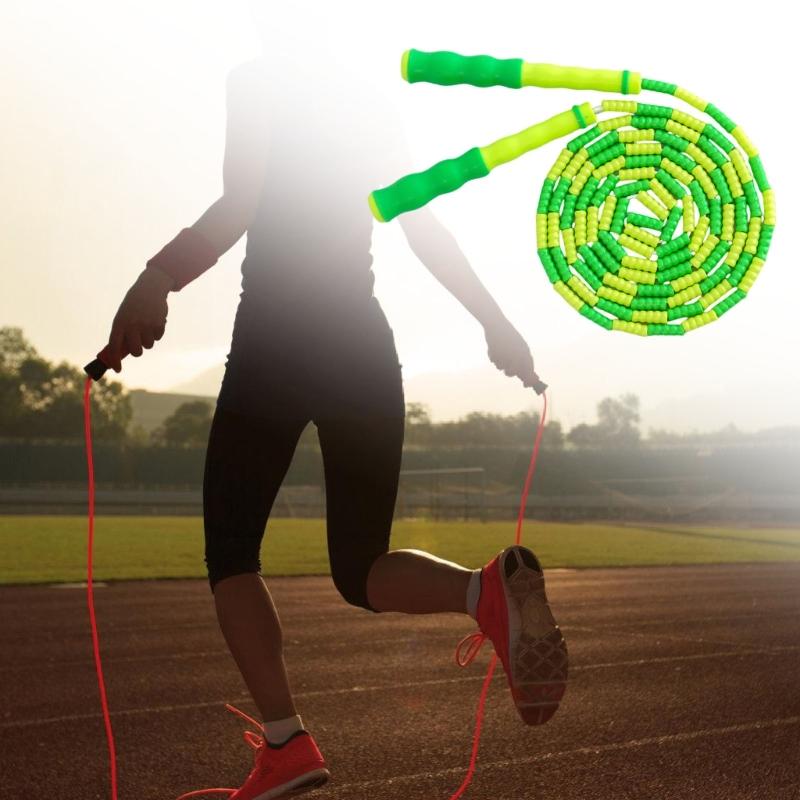 Miękka skakanka z koralikami dla dzieci, regulowana długość, skakanka segmentowa, prezent