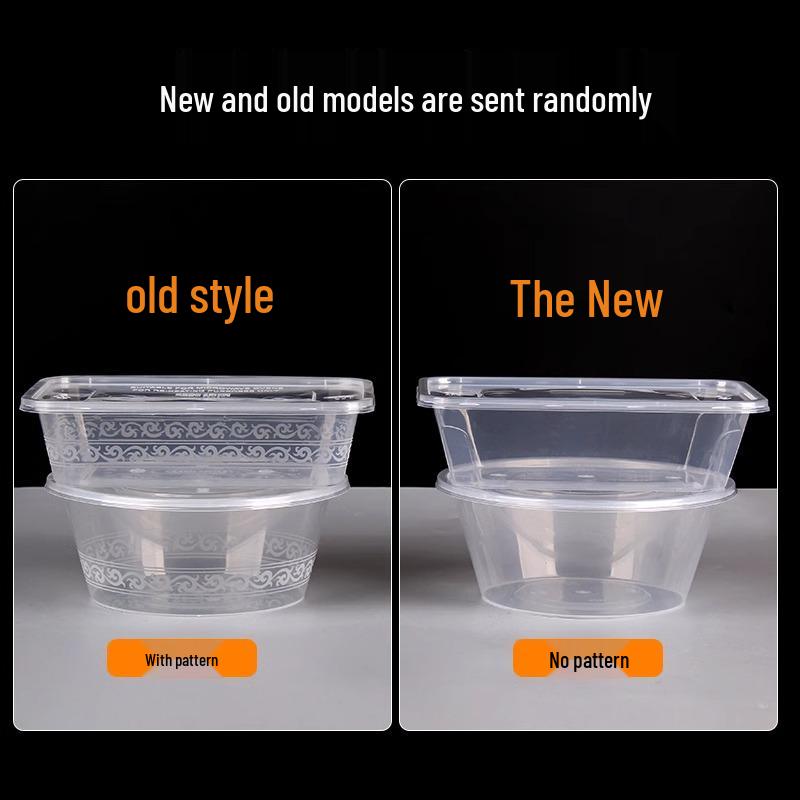 Disposable Transparent Food-Grade Round Takeaway Box for Salad, Bento, or Rice - High Temperature Resistant