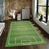 Soccer Field Pattern Carpet with White Line Design and Sports Style Theme Suitable for use as an anti-slip game mat for living room and bedroom sofas