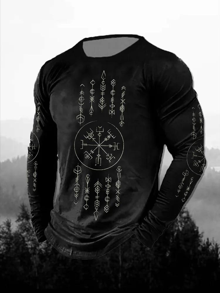 Fashion Skull Pattern 3D Printed Men's T-Shirt Casual Outdoors Long Sleeve T-Shirt Unisex Autumn Unisex T-Shirt Men's Clothing