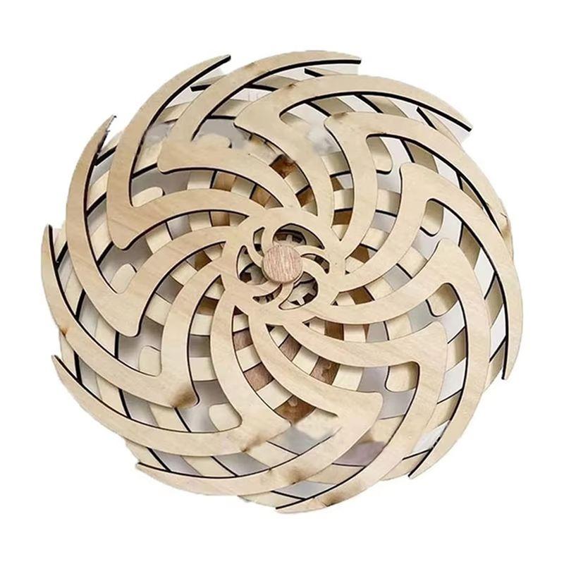 M-Modern-Handmade Retro Dynamic Sculpture Dynamic Wall Art Wooden Windmill Reverse Statue For Living Room Home Decoration Crafts