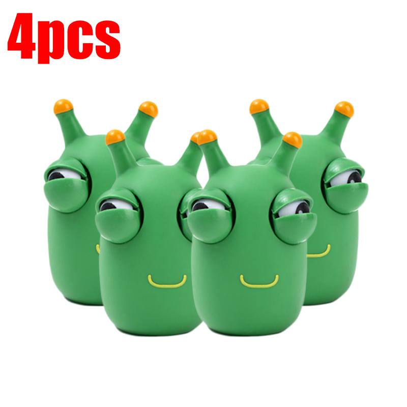 5/1Pcs Green Worm Squeeze Pinch Toy Novelty Eye Popping Squeeze Toys 3D Big Eyeball Bouncing Toy For Kids Adult Stress Relief