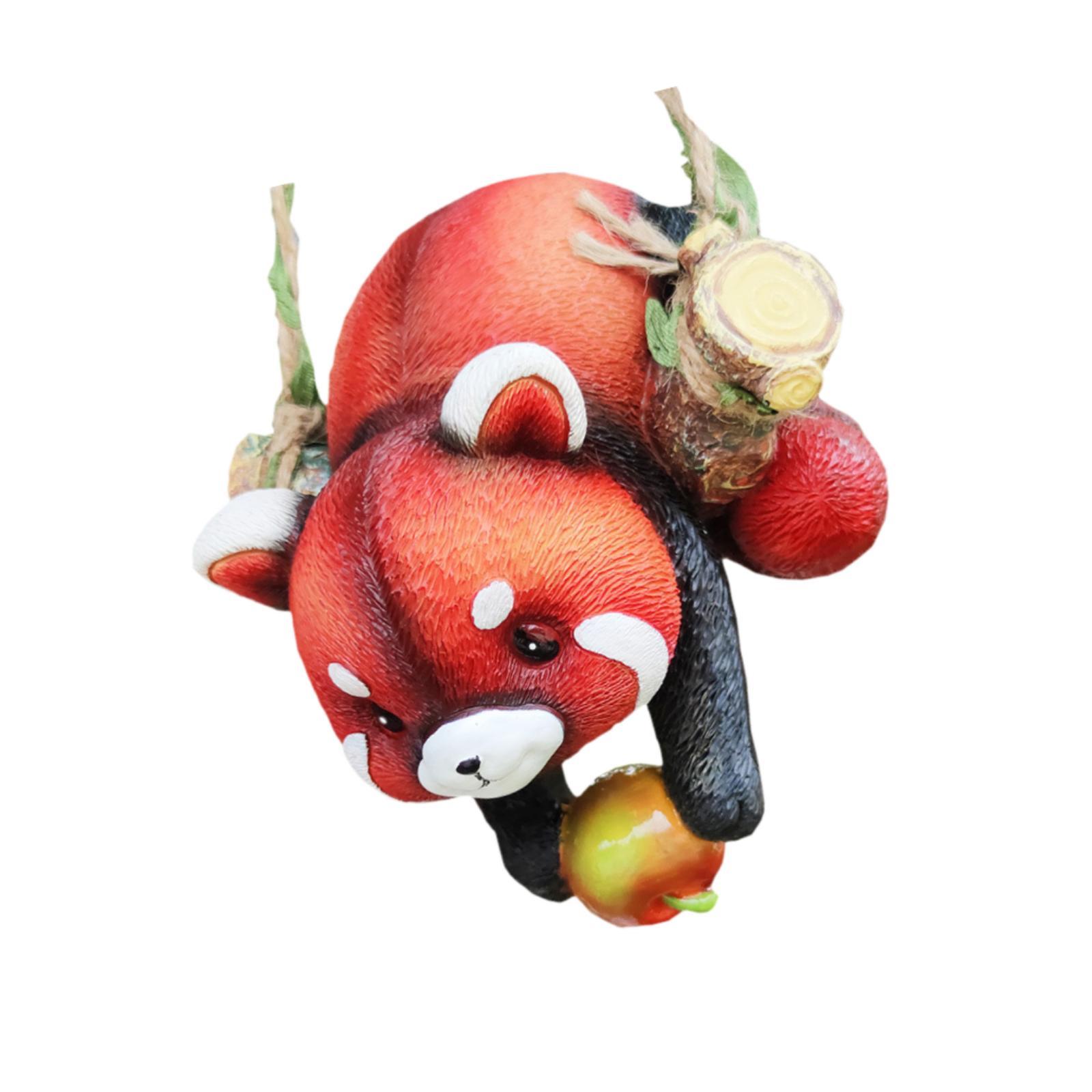 

Подвесная садовая статуя, скульптура из смолы, украшение для улицы, фигурка малой панды красный