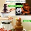 NutriChef 3-Tier Chocolate Fountain - Electric Stainless Steel Chocolate Melts Dipping Warmer Machine