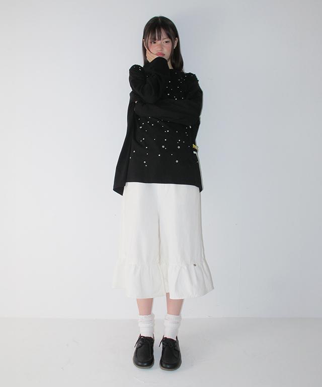 RONRON Mini Pocket Milky Way Over Fit Long Sleeve Black