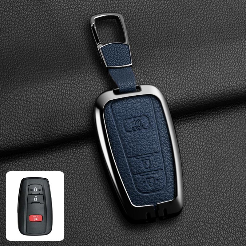 Metal Car Remote Key Case Cover For Toyota Corolla Hybrid 2021 Rav4 Camry Highlander Prius C-HR 2018 2019 2020 2022 Accessories