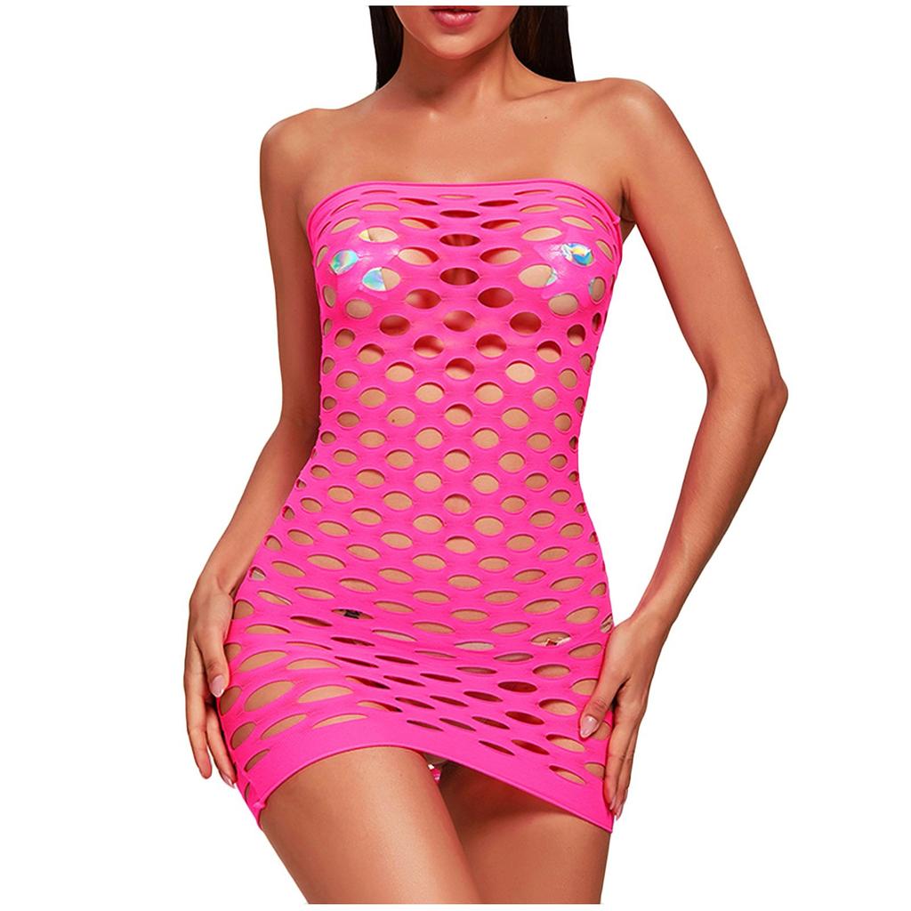 Women Fishing Net Stocking Lingerie Sleepwear Bodysuit Dress Underwear Pajamas