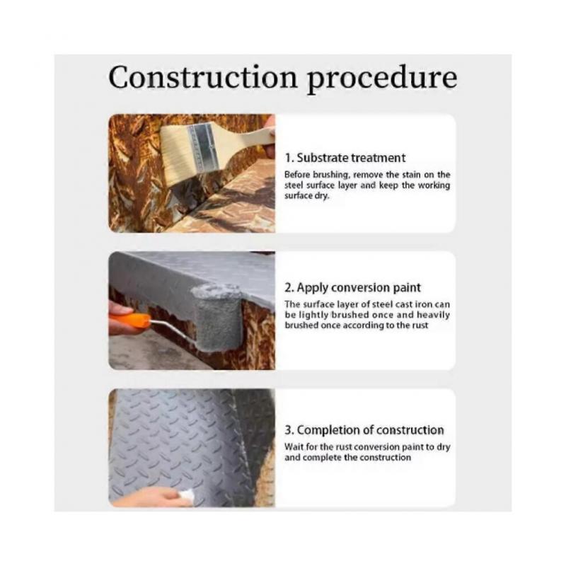 (300g,Silver)Metal Rust Converter Water Based Rust Proof Paint Metallic Paint Rust Prevention Color Steel Tile Renovation Rust Stabilizer