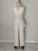 Oversized Padded Blazer Vest Set with Elastic Suit Pants for Women Summer Fashion