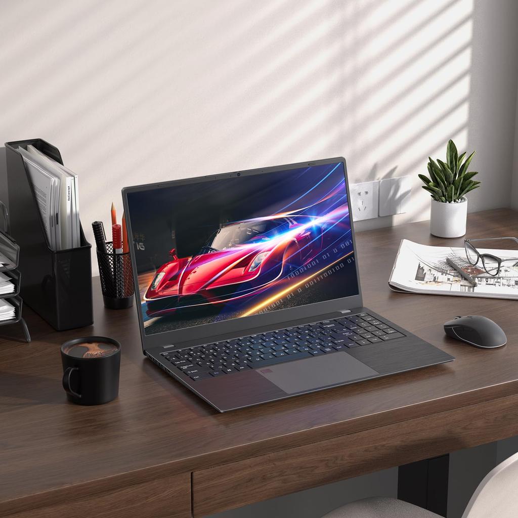 Intel Core N95 Slim Windows 11 Pro 4C4T DDR5 12GB RAM 512GB NVMe 2280 SSD To Fingerprint Full USB Lightweight and Slim Laptop, 15.6-inch, Compatible,