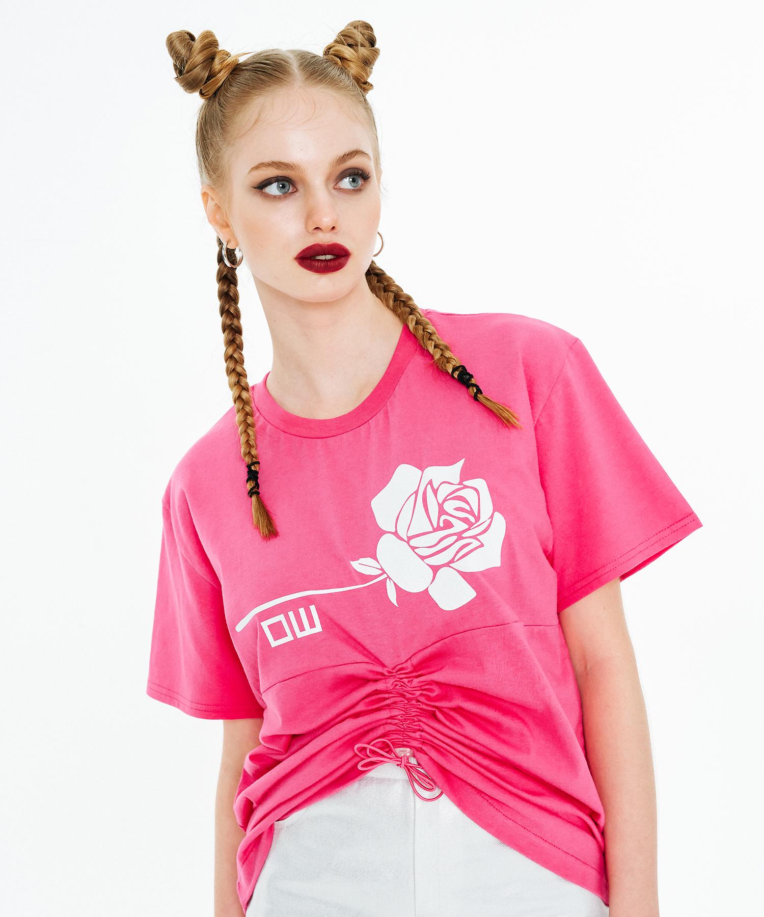 Ader Worldly Sleeping Rose T-Shirt [Magenta] Magenta/Free