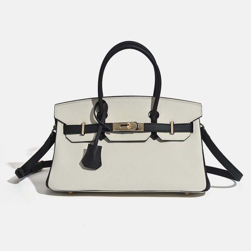 2025 Hot Women's Bag Platinum Fashionable All-matching Commuter Top-layer Cowhide Cross-body Handbag