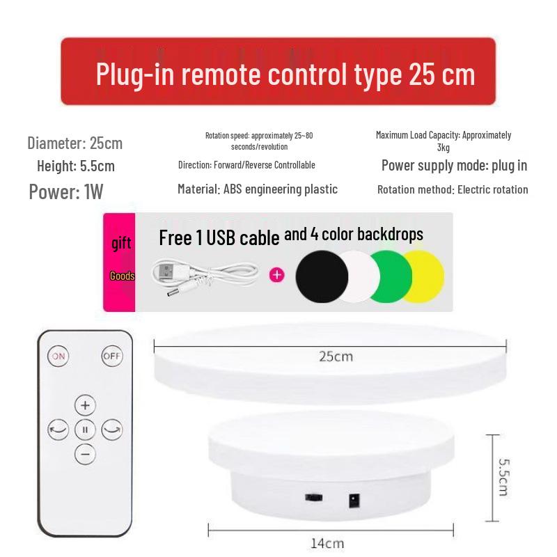 Automatic Rotating Display Stand with Remote for Photography and Live Streaming