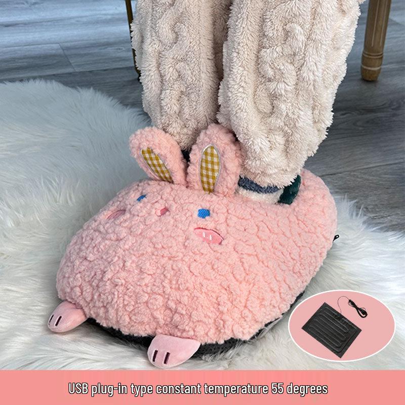 Vinteruppvärmd fotvärmardyna för flickor - Uppladdningsbar varmvattenflaska täcke