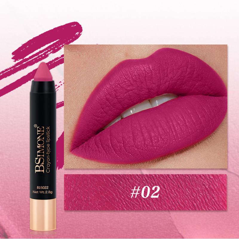 Bsimone Matte Lipstick Multicolor Non Fading Long-Lasting Velvet Lipstick Waterproof Non Stick Cup Lip Gloss Makeup