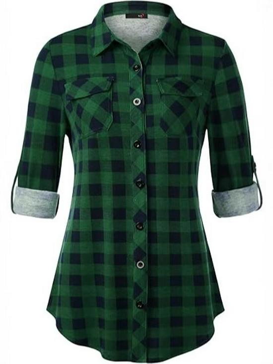 Top Rimodellante a Maniche Lunghe a Quadri Retrò da Donna Autunno/Inverno 2026