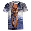 Tigerstreifen T-Shirt Tier 3D-Druck T-Shirt Rundhals Kurzarm Lustiges Bild Outdoor Freizeitkleidung Für Männer T-Shirts