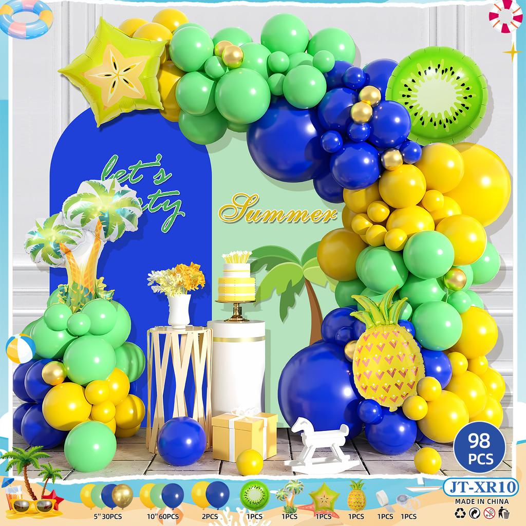 Hawaiian Balloon Set Wreath Summer Pool Party Pineapple Balloon Hawaiian Party Outdoor Outfit