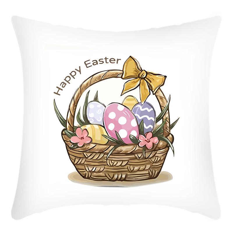 

Printed Easter Pillowcase, Linen Home Festival Decoration Sofa Cushion and Pillow Cover 45*45cm