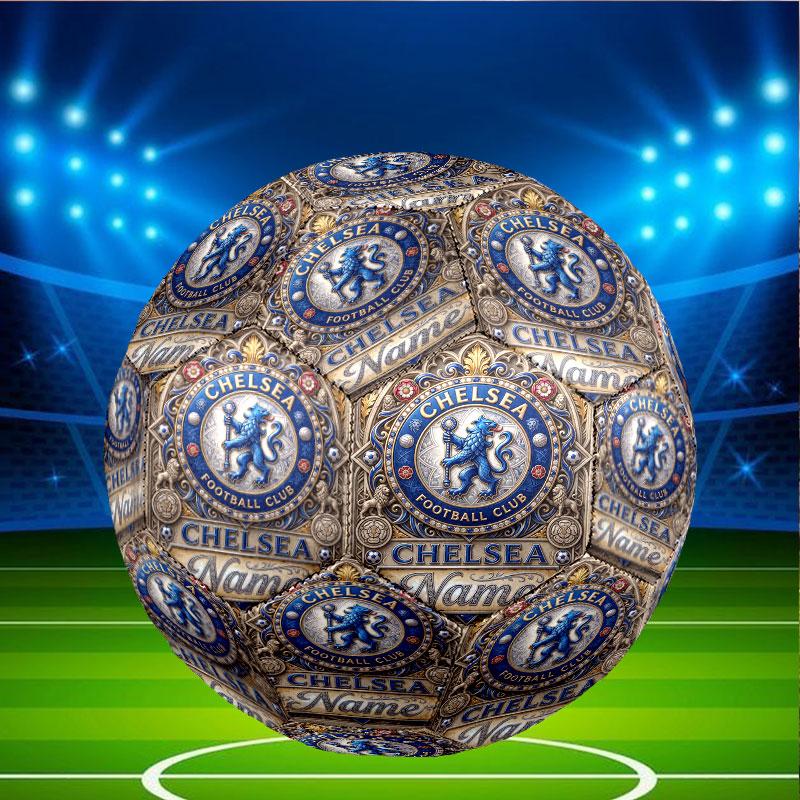 Custom Name Personalized Chelsea Football Club Print Size 5 Soccer Ball Training & Match Football, for Team, Kicking, Gift for Football Enthusiasts