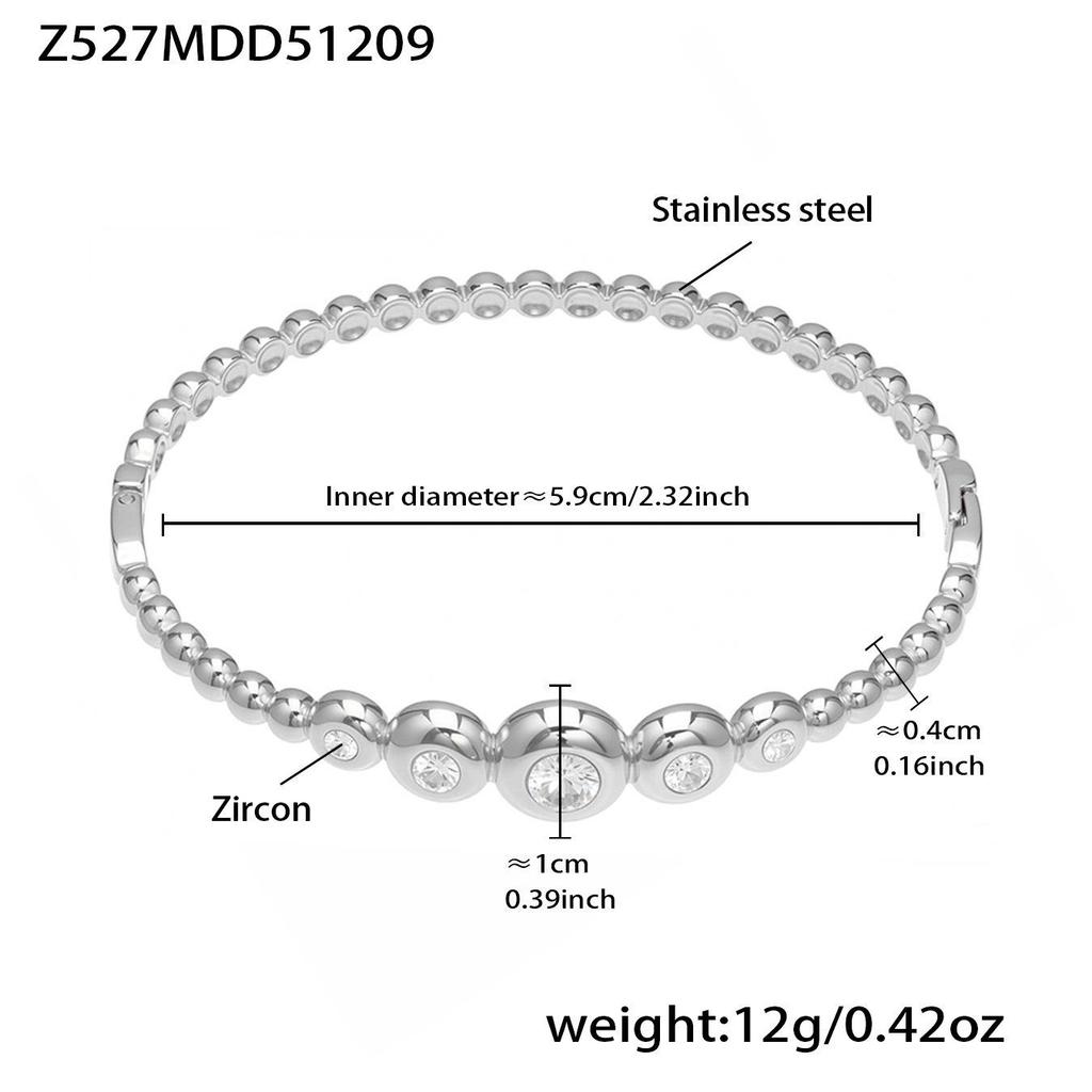 18K Gold-Plated Stainless Steel Zircon Clasp Bracelet - European & American Chic Women's Fashion