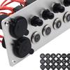 4 Ways Rocker Switch Panel Voltmeter 4.8 Amp Dual USB Blue LED for Cars Boats