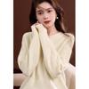Demana Women's Petite Elegant Cable Knit Round Neck Sweater
