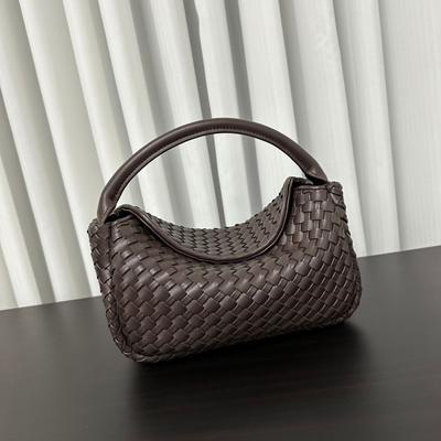 New Genuine Leather Woven Lunch Box Bag Underarm Bag Shoulder Bag Women's Mini High-end Fashion Versatile Handbag