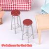 1:12 Dollhouse Miniature Bar Stool Chair High Stool Mini Round Stool Pocket Stool Model Furniture Decor Kid Toy