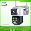 HD Monitor with Dual-Screen PTZ Camera: 360° Wireless WiFi Night Vision for Outdoor Use