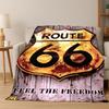 Retro Route66 Amerika Mutter der Straßen Schild Flanelldecke Weiche Warme Überwurfdecke für Schlafzimmer Wohnzimmer Bett Reise Camping Picknick